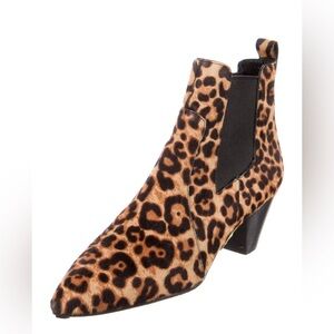 Marc Jacobs Pony Hair Leopard Print Ankle Boots 38.5 7.5